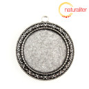 Lůžko kruh 30mm starostříbro DEKORAČNÍ, ozdobný okraj s křížky