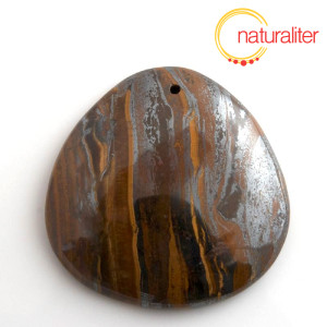 Tygř&iacute; oko s hematitem - př&iacute;věsek