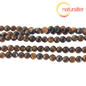 Tygř&iacute; oko - kor&aacute;lky 4mm, n&aacute;vlek 38cm