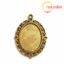 Lůžko ovál 25x18mm starozlato, ozdobné