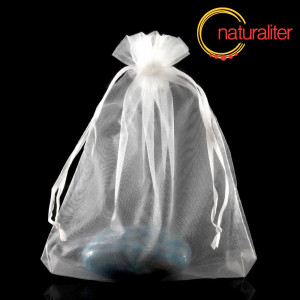 D&aacute;rkov&yacute; organzov&yacute; s&aacute;ček b&iacute;l&yacute; 16x13cm