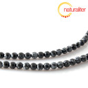 Vločkový obsidián korálky, 4 mm, šňůra 38cm