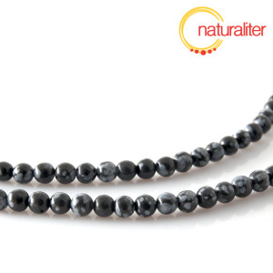 Vločkov&yacute; obsidi&aacute;n kor&aacute;lky, 4 mm, &scaron;ňůra 38cm