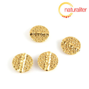 Výprodej - Kovový korálek - zlatá barva, placka 19x19mm, 2ks Výprodej - Kovový korálek - zlatá barva, placka 19x19mm, 2ks