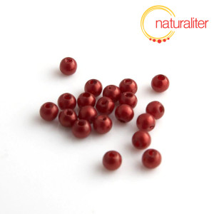 Voskovan&eacute; perly, tmavě červen&eacute;, 4mm, 100ks