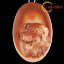 Pes - travertin - přívěsek 54x36mm