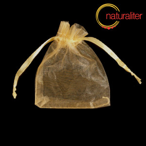 D&aacute;rkov&yacute; organzov&yacute; s&aacute;ček zlat&yacute; 9x7cm