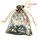 Dárkový organzový sáček černý s růžemi 12x10cm