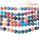 Achát krakelovaný, pestrobarevný - korálky 8mm, návlek 37cm