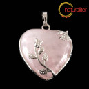 Růženínové srdce - přívěsek s růží 36x32mm