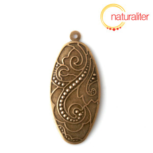 Ozdobný ovál - přívěsek starobronz 50x23mm Ozdobný ovál - přívěsek starobronz 50x23mm