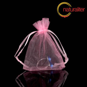 D&aacute;rkov&yacute; organzov&yacute; s&aacute;ček růžov&yacute; 9x7cm