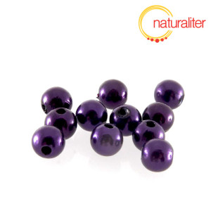 Voskované perly, fialové, 8mm, 50ks Voskované perly, fialové, 8mm, 50ks