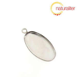 Lůžko ov&aacute;l 18x10mm platinov&aacute; barva