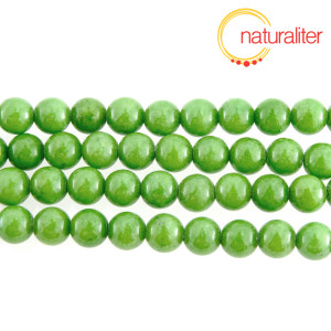 Jadeit - zelen&yacute; kalcit - kor&aacute;lky 8mm, n&aacute;vlek 40cm