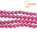 Jadeit - fuchsiový kalcit - korálky 8mm, návlek 40cm