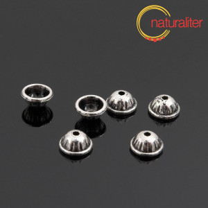 Kapl&iacute;k kulat&yacute; 8x4mm, starostř&iacute;bro, 4ks