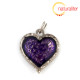Srdce - přívěsek fialový 22x20mm