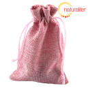 Výprodej - Plátěný dárkový sáček 9x13cm růžový