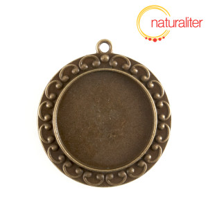 V&yacute;prodej - Lůžko kruh 30mm starobronz s lebkou, ozdobn&yacute; okraj