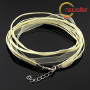 Náhrdelníková šňůrka - 48cm světle žlutá