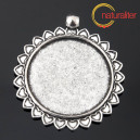 Lůžko kruh 30mm starostříbro DEKORAČNÍ, ozdobný okraj se srdci