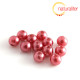 Voskované perly, červené, 6mm, 50ks
