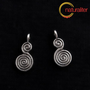 Spir&aacute;ly - př&iacute;věsek starostř&iacute;bro 17x8mm, 2 ks