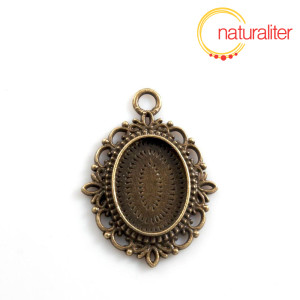 Lůžko ovál 18x13mm starobronz, ozdobné Lůžko ovál 18x13mm starobronz, ozdobné