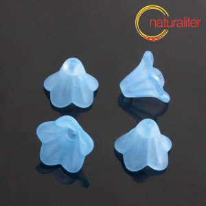 Květina akrylová - zvonek 14mm bledě modrá, 8ks Květina akrylová - zvonek 14mm bledě modrá, 8ks
