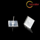Puzeta s lůžkem čtverec 12x12mm stříbrná barva, 2ks