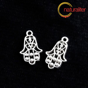 Ruka Fatimy - hamsa - přívěsek starostříbro 23x14mm, 2ks Ruka Fatimy - hamsa - přívěsek starostříbro 23x14mm, 2ks