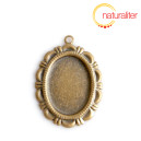 Lůžko ovál 18x13mm starobronz, ozdobné tenké